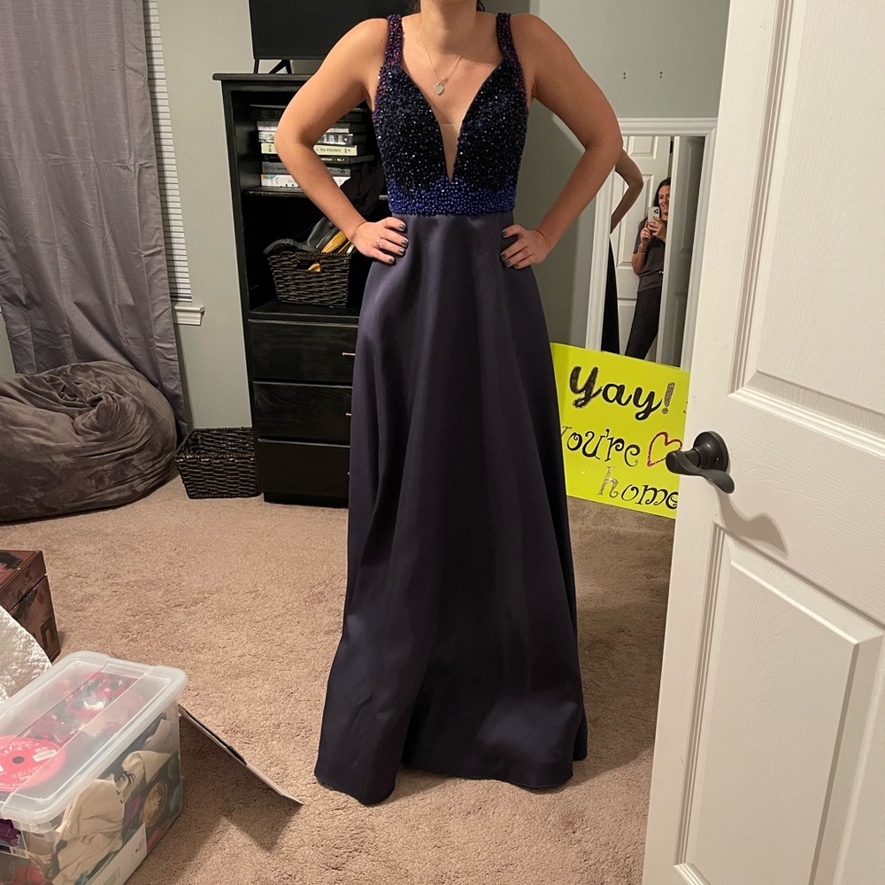 Blue formal floor length dress
